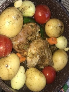 صورة لوصفة دجاج بالخضار