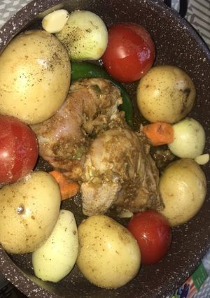 صورة لوصفة دجاج بالخضار