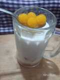 Mango vanilla boba milkshake
