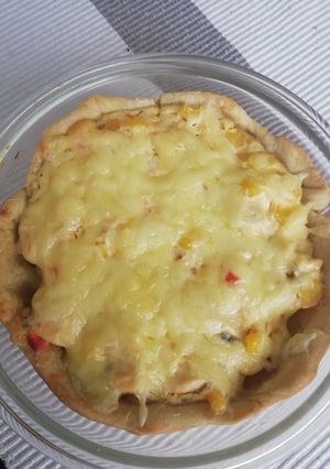 Una foto de Quiche de pollo a la crema
