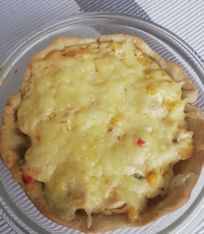 Una foto de Quiche de pollo a la crema