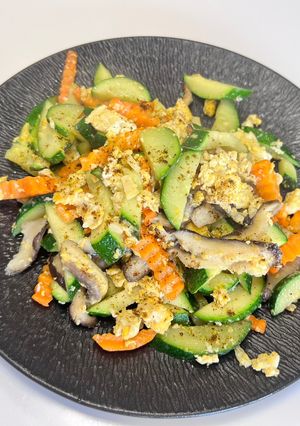蘿蔔櫛瓜香菇炒蛋 的食譜成品照片