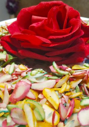 A picture of Colourful Almond slices.