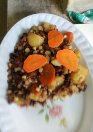 A picture of Githeri with Irish potatoes.