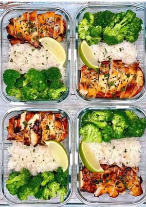 A picture of Honey lime chicken and rice bowls.