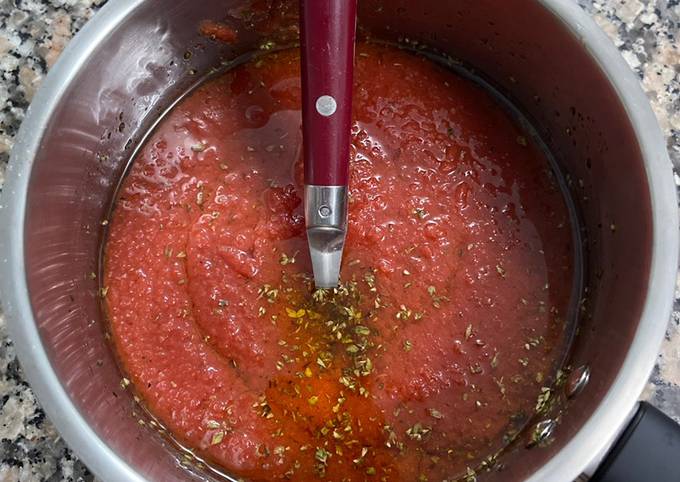 Salsa de tomate para pizza napolitana Receta de María Alicia- Cookpad