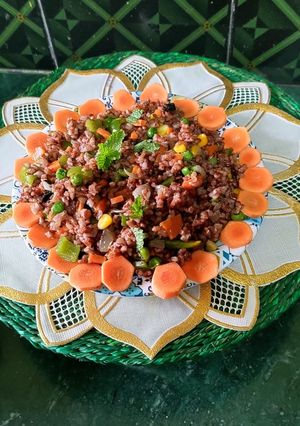A picture of Red Rice Pulao.