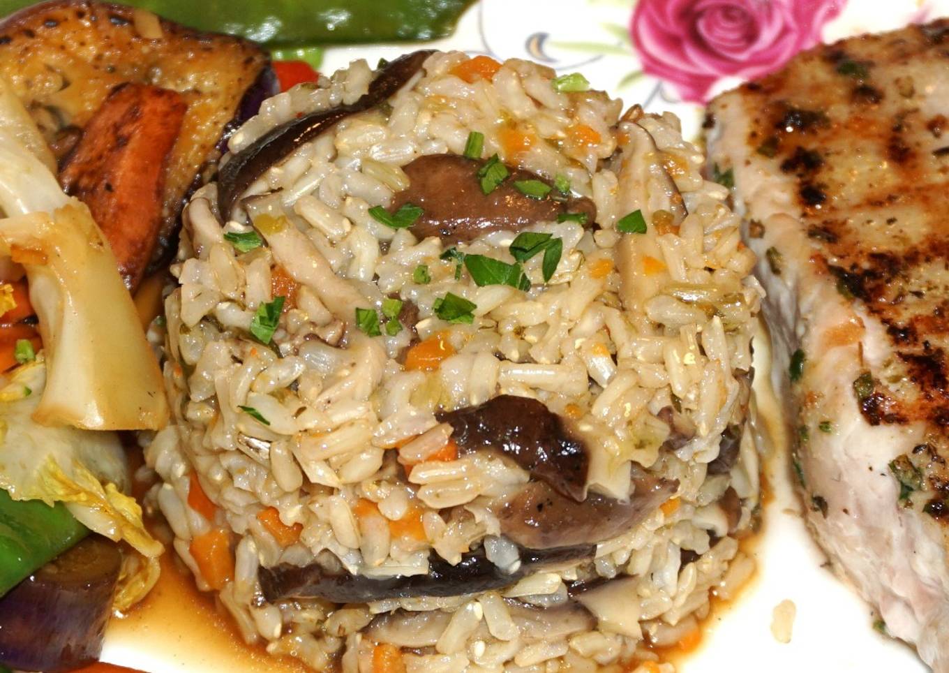 ARROZ INTEGRAL CON HONGOS SHIITAKE. JON STYLE