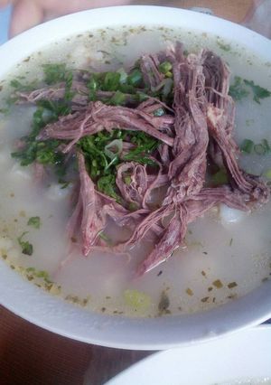 Una foto de Sopa de mondongo huancaino