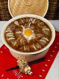 Chinesisches Hackfleisch Gericht mit Rettich