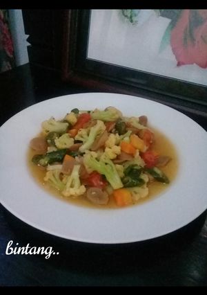Foto resep Cah sayuran asam manis.