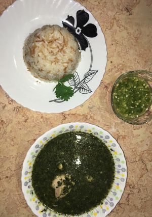 صورة لوصفة ملوخية بصدور الدجاج