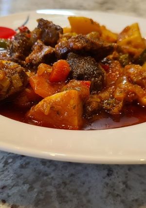 Una foto de Carne de ciervo en salsa