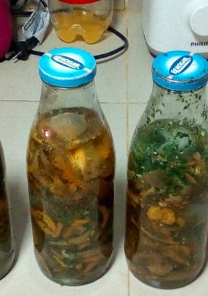 Una foto de Hongos en escabeche