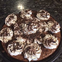 A picture of Chocolate French Silk Pie w/Oreo Crust.
