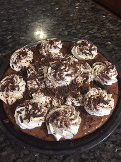 A picture of Chocolate French Silk Pie w/Oreo Crust.