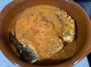 Foto principal de Lomos merluza con sofrito verduras Thermomix
