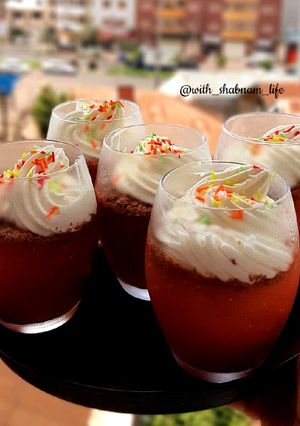 عکسی از دستور پودینگ هندوانه و گلاب