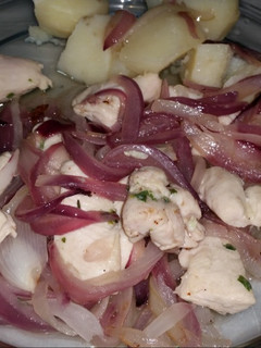 Una foto de Cebollas a la pechuga
