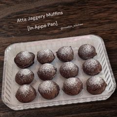 A picture of Healthy Atta Jaggery Muffins in Appe Pan.