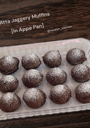 A picture of Healthy Atta Jaggery Muffins in Appe Pan.