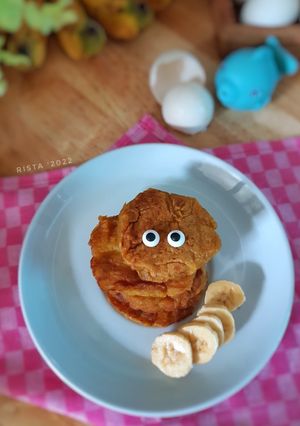 Foto resep Camilan bayi 10m: Pancake banana pumpkin, gluten free no gula
