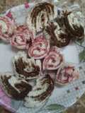 Jam and chocolate bread swiss roll