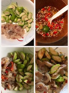 Hình của món Cóc trộn gân bò.