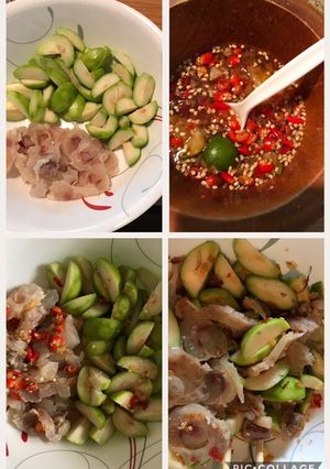 Hình của món Cóc trộn gân bò.