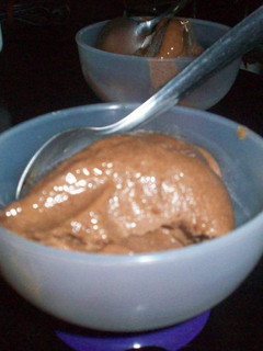 Una foto de Receta Inventada!!! Helado de Cambur con Chocolate sin Nata ni Huevo Súper Fácil.