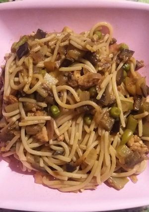 صورة لوصفة مكرونه بالخضار