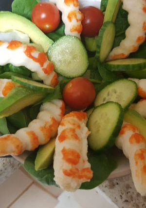 A picture of King Prawn tails Salad.