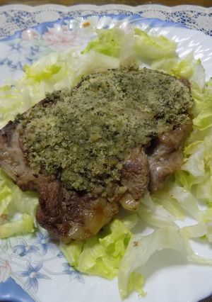 Una foto de Bife con croute de hierbas