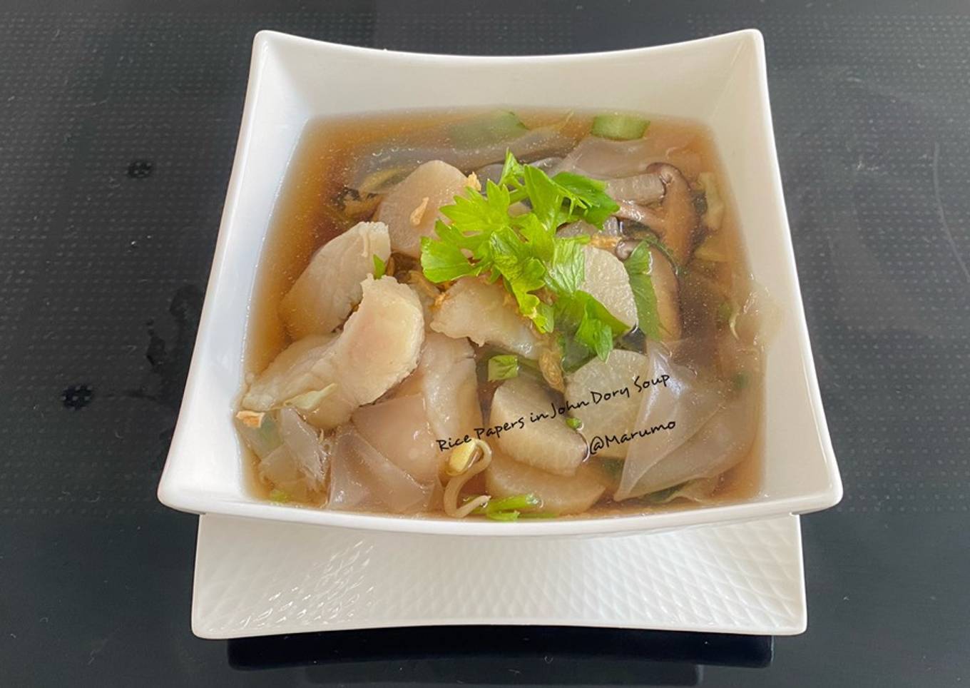 Rice Papers in John Dory Soup