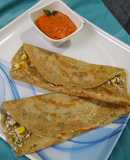 Protein rich healthy mix dal dosa with tangy tomato chutney