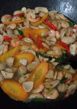 Foto resep Tumis jamur merang udang
