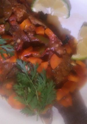 A picture of Carrot wet fry fish.