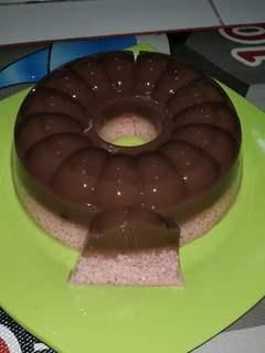 Foto resep Puding lumut strawberry coklat