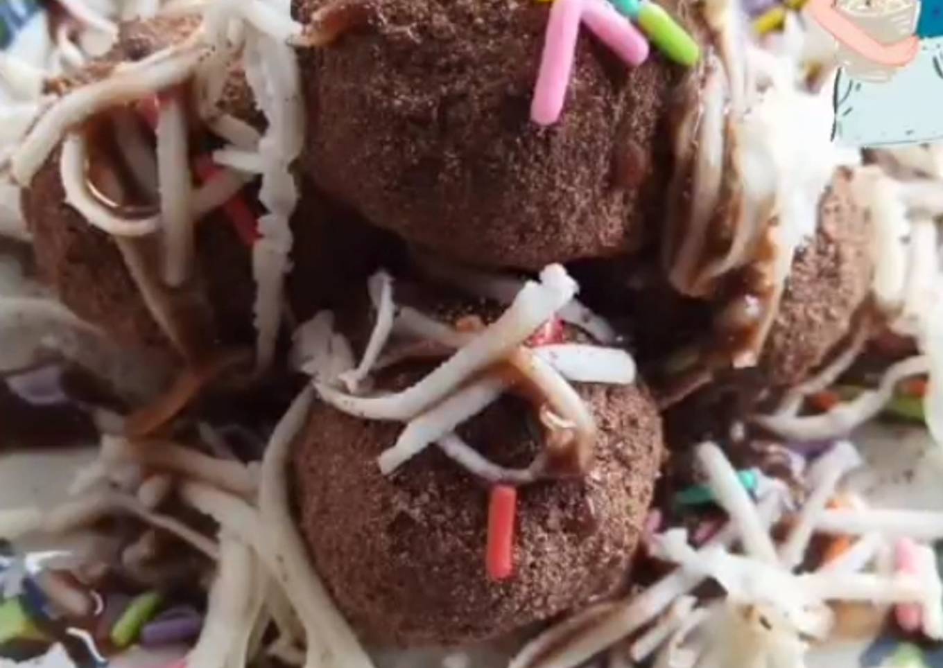 Kue bola² coklat (tanpa dimasak)