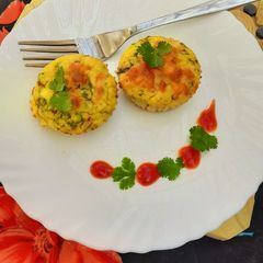 A picture of Savoury Moongdal Cheese Muffins.