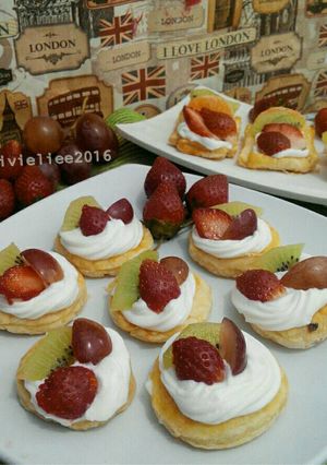 Foto resep Puff pastry with fruits