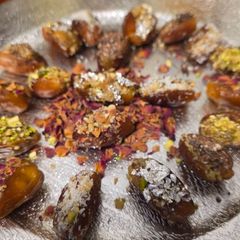 A picture of Khoya-stuffed dates.