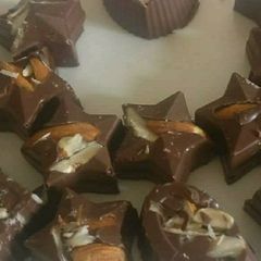 A picture of Homemade chocolates in microwave.