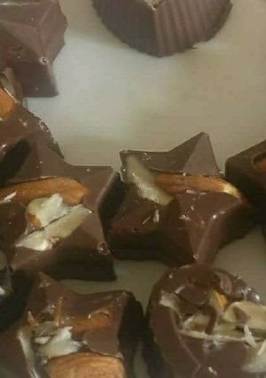 A picture of Homemade chocolates in microwave.