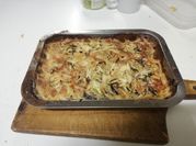 Una foto de papa gratinada
