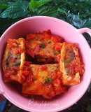 Đậu hũ dồn thịt sốt cà