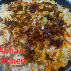 A picture of Leftover chhola biryani.