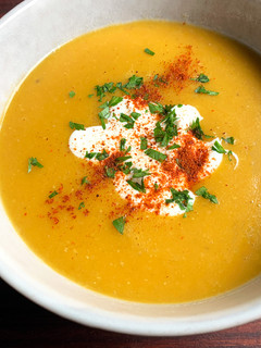 A picture of Carrot & Lentil Soup.