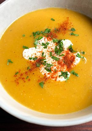A picture of Carrot & Lentil Soup.