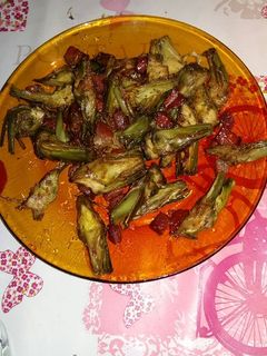 Una foto de Alcachofas con jamón